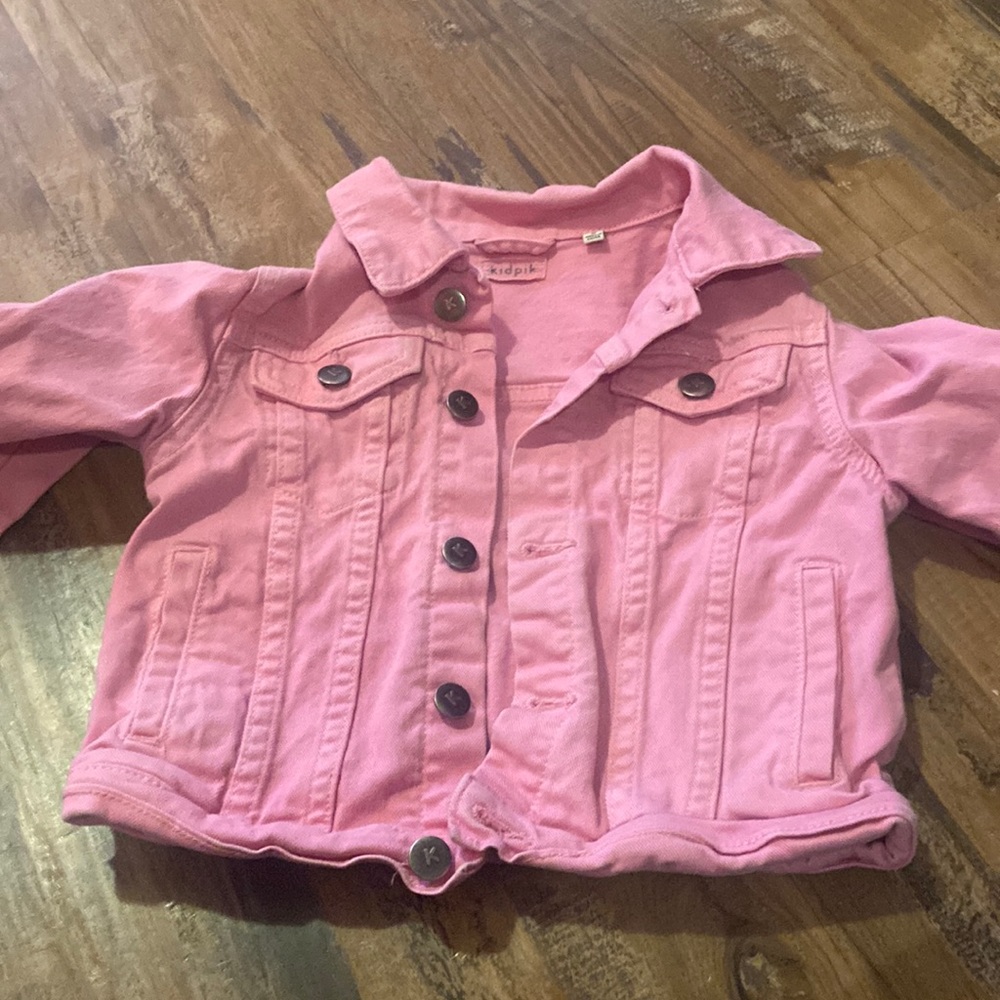 Pink kids denim jacket